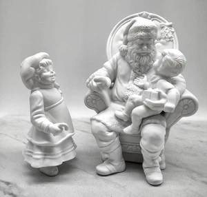 Vintage Abt. 56 Winter Silhouette weiß Porzellan A Visit with Santa verpackt 7841-7 - Bild 1 von 19