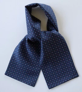 Seidenkrawatte. Blau, rot & weiß 5,5" x 40" Marinella Stoff. handgefertigt - Bild 1 von 3