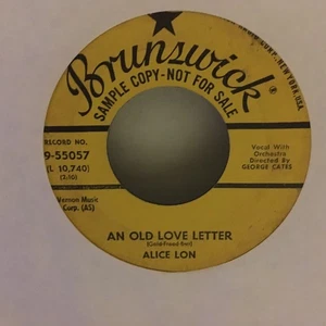 ALICE LON  45  SOMETIMES I WONDER  / AN OLD LOVE LETTER  ( SAMPLE COPY ) - Picture 1 of 2