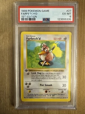 Farfetchd 27/102 1st Edition Shadowless Base Set Pokemon Card - PSA 6 - Image 1 of 2