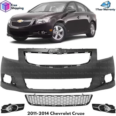 Front Bumper Cover & Fog Light Assembly Kit For 2011-2014 Chevrolet Cruze Foto 1 de 4