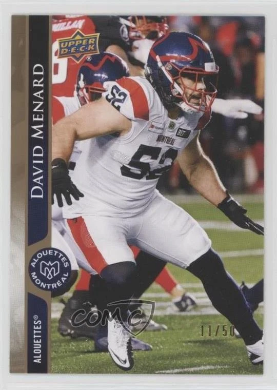 2021 Upper Deck CFL Gold /50 David Menard #43 - Image 1 of 2