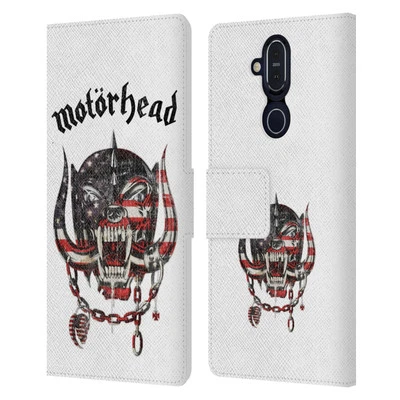 OFFICIAL MOTORHEAD GRAPHICS LEATHER BOOK WALLET CASE FOR MICROSOFT NOKIA PHONES - Image 1 of 4