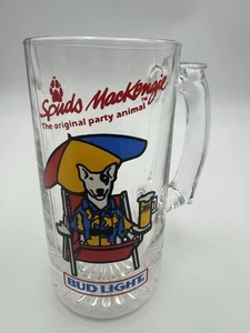 Taza de cerveza vintage 1987 Spuds Mackenzie Bud Light paraguas silla vidrio 5 1/2" de alto - Imagen 1 de 8