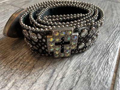 Shyanne Western Country Cowgirl Rodeo Rhinestone Leather Belt ReAd Pageant Cross - Image 1 of 4