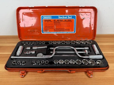 Vintage Draper D42AMB 3/8" Square Drive Socket Set - Japan 42 Piece INCOMPLETE - Image 1 of 4