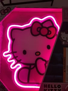 Sanrio Hello Kitty Neon LED Wall Art USB Powered Oops Pink Bow Kawaii NIB - Picture 1 of 3