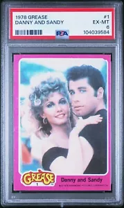 1978 TOPPS GREASE 1 DANNY AND SANDY PSA 6 - Picture 1 of 2