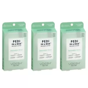 Voesh Pedi in einer Box 4 in 1 Deluxe Pediküre GURKE FRISCH 3er-Pack - Bild 1 von 4