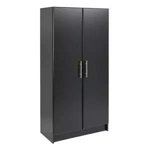 Tall Freestanding Storage Cabinet for Garage and Pantry Adjustable Shelves Black - Picture 1 of 9