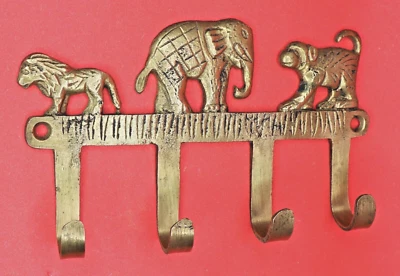 Animal Shape Vintage Style Handmade Brass Towel Cap Cloth Key Wall Hook Hanger - image 1 of 4