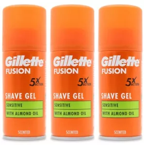 Gillette Fusion Sensitive Shave Gel 75ml X 3 Free P&P - Picture 1 of 2