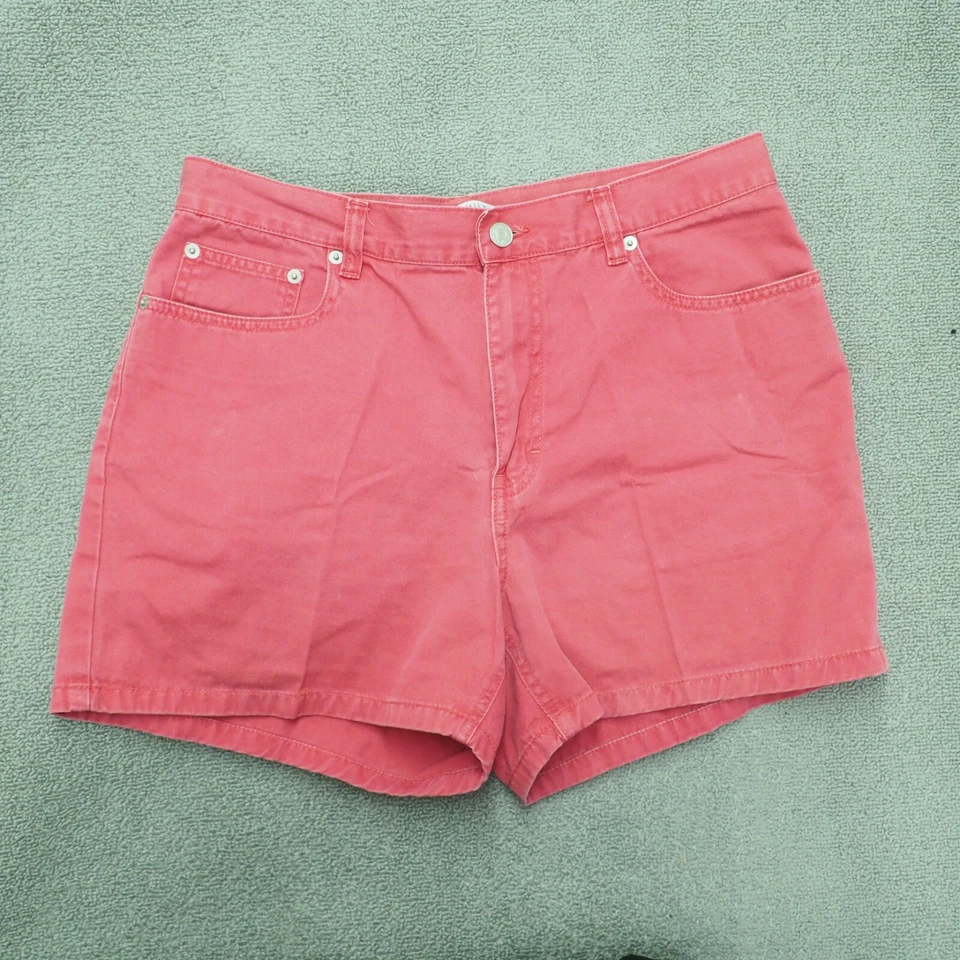 Tommy Hilfiger Chino Pantalones Cortos Mujer Talla 2 Rosa Frente Plano Alto Algodón Foto 1 de 4