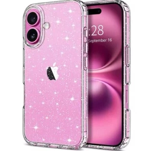Glitter Clear Case For iPhone 16 Pro Max 15 Plus 14 13 Mini 12 11 SE - Picture 1 of 5