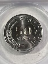 1975 Singapore 50 Cents Graded MS 67 by ANACS Lionfish