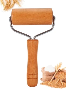 Pizza Nudelholz, kleines Nudelholz, antihaftbeschichteter Holzteigroller für Gebäck T - Bild 1 von 7