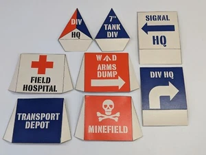 Vintage Tommy Gunn Card Signs x8 Original Pedigree HQ Hospital Arms Dump Mine - Picture 1 of 16