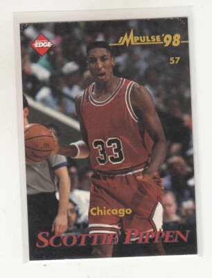 SCOTTIE PIPPEN 1998 Edge Impulse #57 Chicago Bulls Keon Clark Dual NM - Image 1 of 2