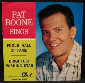 PAT BOONE-Fools Hall Of Fame-Picture Sleeve 45-DOT #15982-Teen Rock-50's Rock - Imagen 1 de 2