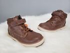 NEW Toddler Easy On Off Boot Size 5 Brown Winter fall Faux Leather Combat biker