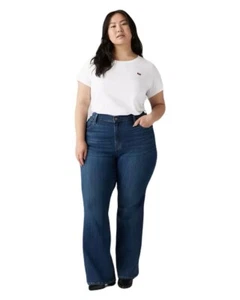 NEW Levis 726 Womens Size 14W High Rise Flare Jeans Plus Size Dark Wash Denim - Picture 1 of 10