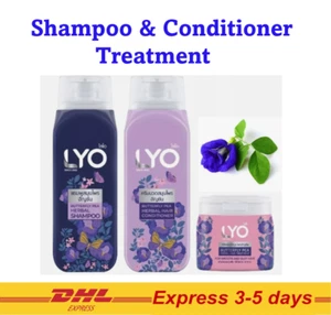 Set LYO Butterfly Pea Herbal Shampoo Conditioner Treatment Nourish Hair 200ml - Picture 1 of 11