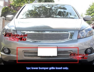 Fits 2008-2010 Honda Accord Sedan Bumper Stainless Chrome Mesh Grille Insert - Picture 1 of 2