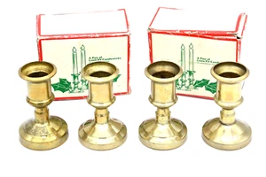 Louis XV Lillian Vernon Candle Holder Lot 4 Original Box Solid Italian Brass - Picture 1 of 5