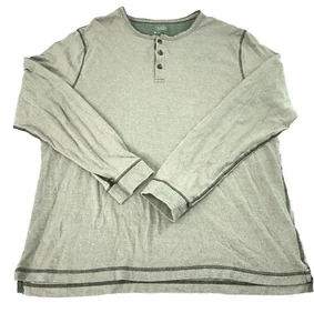 Ocean Coast Mens Sz XL Green Soft Exposed Stitching Long Sleeve Henley Shirt - Picture 1 of 14