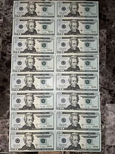 (16) Consecutive $20s 2009 Series Uncirculated/Very Light To No Wear - Picture 1 of 3