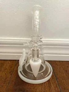 7.5" GRAV White Glass Hookah Water Pipe Floating Perc 14mm Quality Glass - Picture 1 of 2