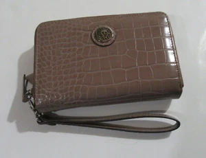 Anne Klein Double Zip Around Wallet Croco Tan - Picture 1 of 7