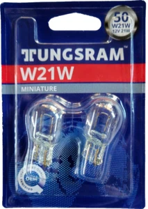COPPIA LAMPADINE LAMPADINA AUTO LAMPADA BULBO 12V 21W W21W W3x16d TUNGSRAM - Imagen 1 de 4
