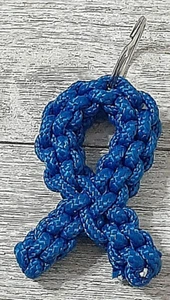 Colon Colorectal Cancer Blue Awareness Ribbon Paracord Key Chain Handmade in USA - Picture 1 of 2
