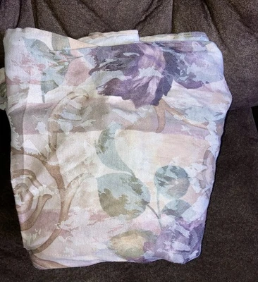 CROSCILL Chambord Cassis Amethyst Purple Rose Pleated Queen Bed Skirt Excellent! - Image 1 of 4