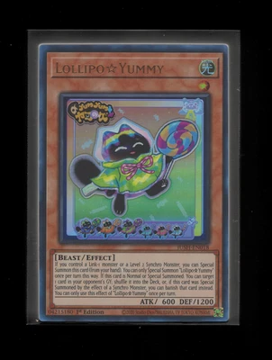 Lollipo Yummy Ultra Rare NM 1st Edition JUSH-EN01 Yugioh - Image 1 of 2