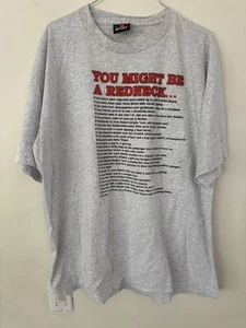 Vintage 90s You Might Be A Redneck T Shirt Size 2XL Made USA Signal Sport Tag - Picture 1 of 4