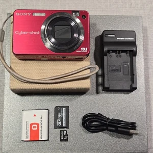 Sony Cybershot DSC-W170 10.1MP Digital Camera Red - Picture 1 of 15
