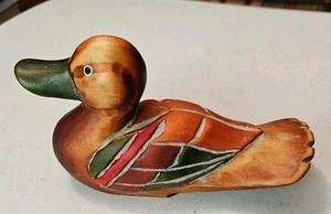 Handgeschnitzte bemalte Mandarine Ente aus Holz 6,5 Zoll  - Bild 1 von 5