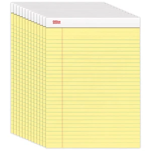 Office Depot Brand Legal-Ruled Canary Perforated Writing Pads, 12-Pk - Picture 1 of 6