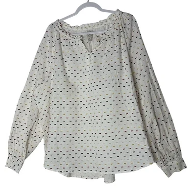 Nuevo Top St Johns Bay Para Mujer 2X Bordado Campesino Casa Núcleo Manga Larga Foto 1 de 4