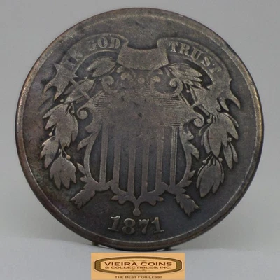 1871 Two-Cent Piece, 2 Cents Piece - #C49253NQ - Image 1 of 2