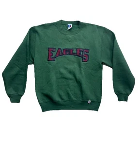 Vintage 90s Russell Athletic Green Philadelphia Eagles Sweatshirt SZ M USA Made - Picture 1 of 8