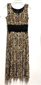 Vestido estampado animal talla 12 de Perceptions New York falda acampanada sin mangas - Imagen 1 de 5