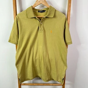 Vintage Polo Ralph Lauren Polo Shirt Mens Large Khaki Green Short Sleeve - Picture 1 of 10