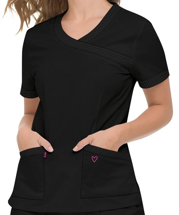 LANDAU TWILL COLLECTION WOMEN'S MOCK WRAP SCRUB TOP #4031 - Image 1 of 1