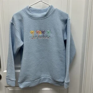 Vintage Exist Sports Line Terrycloth Top Las Vegas Embroidered Mock Neck Blue - Picture 1 of 7