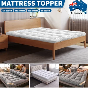 Luxury 2000GSM Bamboo Mattress Topper Extra Thick S/D/Q/K BED SIZE - Picture 1 of 23