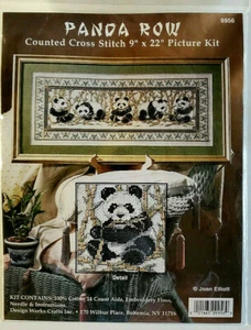 Design Works Counted Cross Stitch Kit PANDA ROW #9956 - Picture 1 of 2