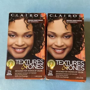 Clairol Textures & Tones Permanent Moisture-Rich Hair Color #2N Dark Brown (2) - Picture 1 of 13